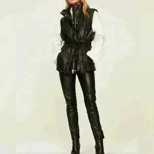 BLANKNYC Faux Leather Vest In Night Fever Size Small